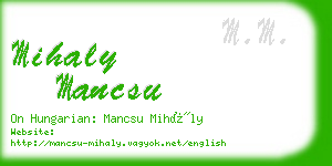 mihaly mancsu business card